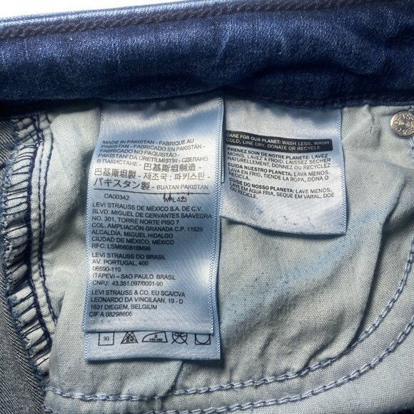 Levis Classic Mid Rise Skinny Jeans Womens 14 Raw Hem MedWash Denim Stretch EUC - Picture 5 of 12